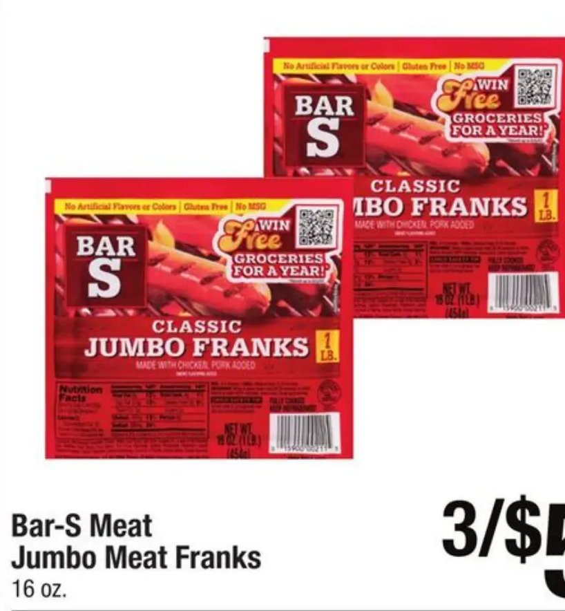 Bar-S Meat Jumbo Meat Franks