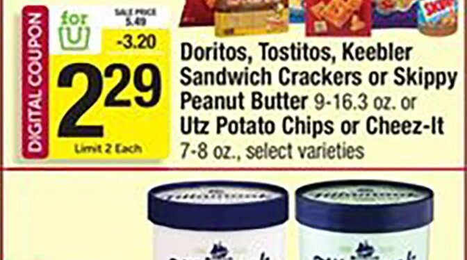 Doritos, Tostitos, Keebler Sandwich Crackers or Skippy Peanut Butter or Utz Potato Chips or Cheez-It