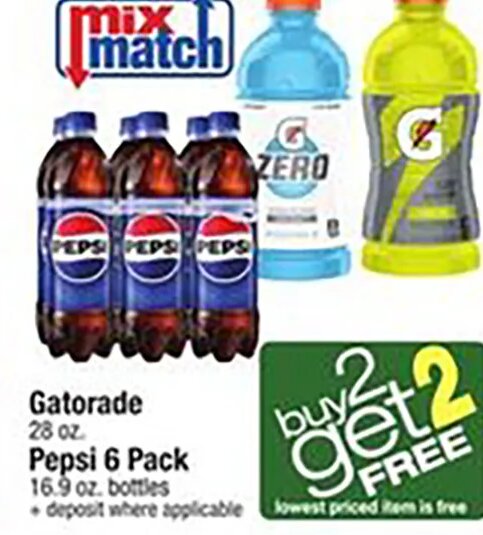 Gatorade or Pepsi 6 Pack