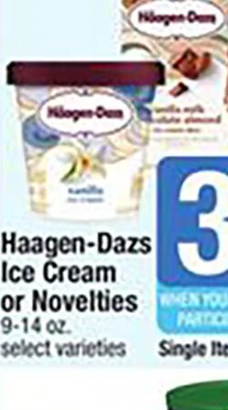 Haagen-Dazs Ice Cream or Novelties