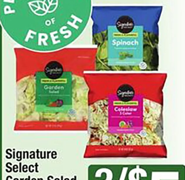 Signature Select Garden Salad, Cole Slaw or Spinach at Shaw's