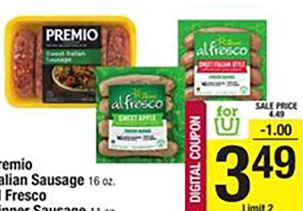 Premio Italian Sausage or Al Fresco Dinner Sausage at Shaw's