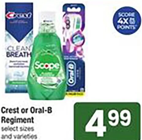 Crest or Oral-B Regiment at Shaw's