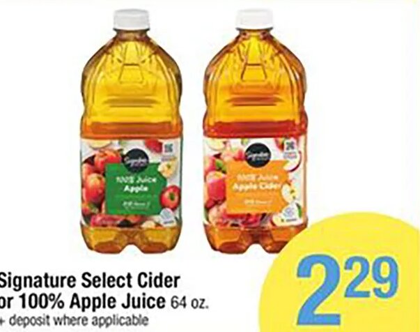 Signature Select Cider or 100% Apple Juice at Shaw's