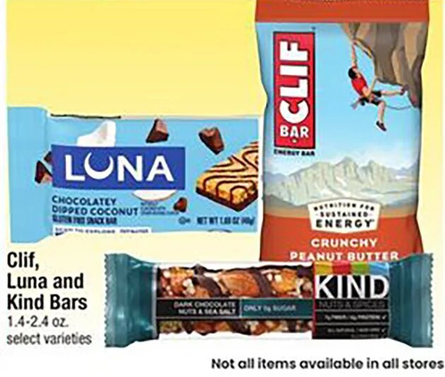 Clif, Luna and Kind Bars
