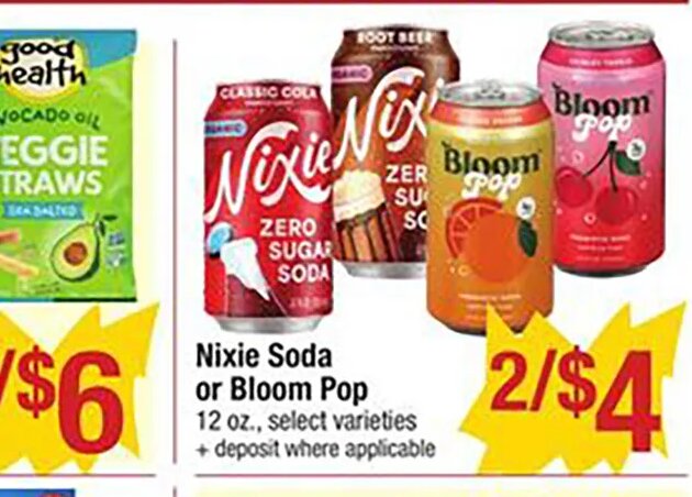 Nixie Soda or Bloom Pop at Shaw's