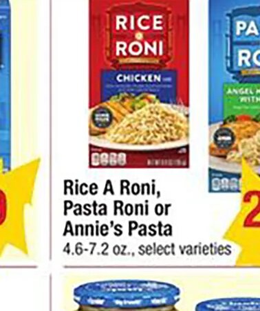 Rice A Roni, Pasta Roni or Annie's Pasta