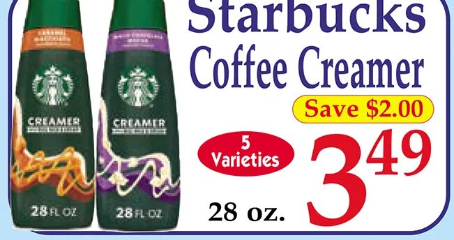 Starbucks Coffee Creamer at Market Basket