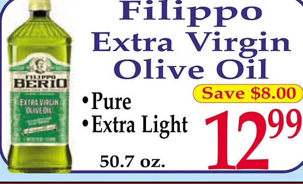 Filippo Extra Virgin Olive Oil at Market Basket