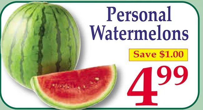 Personal Watermelons at Market Basket