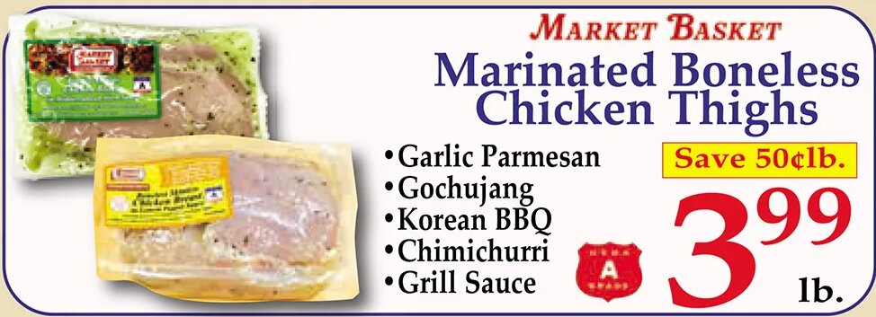 Market Basket Marinated Boneless Chicken Thighs