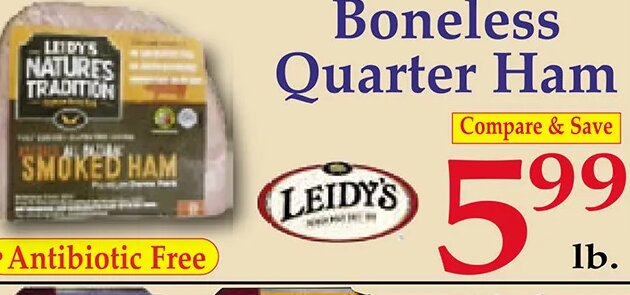 Leidy's Boneless Quarter Ham at Market Basket
