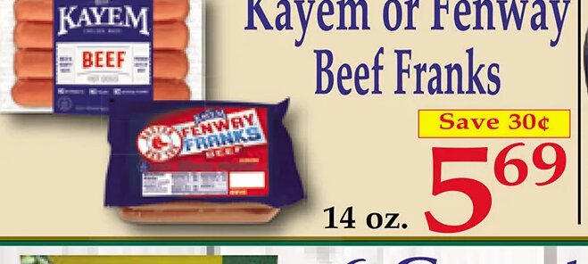 Kayem or Fenway Beef Franks at Market Basket