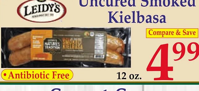 Leidy's Uncured Smoked Kielbasa
