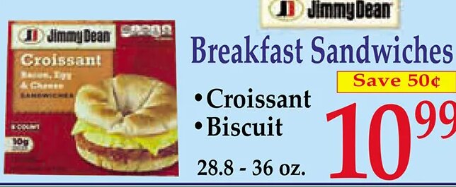 Jimmy Dean Breakfast Sandwiches at Market Basket