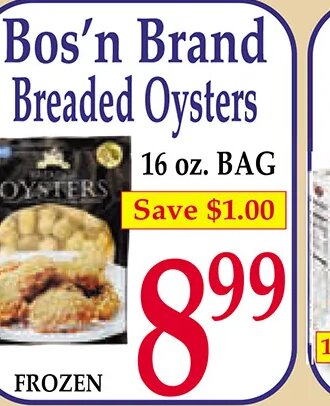 Bos'n Brand Breaded Oysters