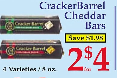CrackerBarrel Cheddar Bars at Market Basket