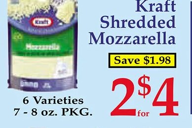 Kraft Shredded Mozzarella at Market Basket