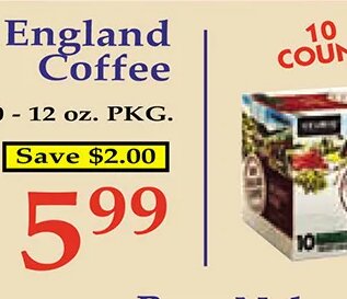 New England Coffee K-Cups at Market Basket