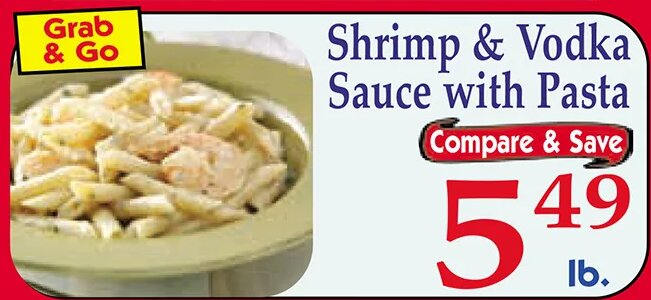 Shrimp & Vodka Sauce with Pasta at Market Basket