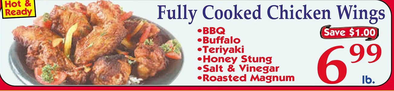 Fully Cooked Chicken Wings at Market Basket