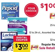 Pepcid / Imodium / Lactaid