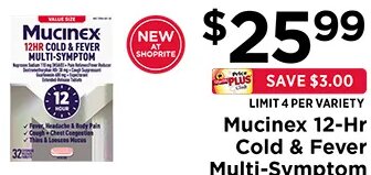 Mucinex 12-Hr Cold & Fever Multi-Symptom