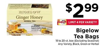 Bigelow Tea Bags at ShopRite