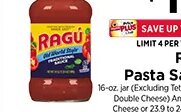 Ragu Pasta Sauce at ShopRite