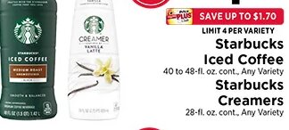Starbucks Iced Coffee / Creamers at ShopRite