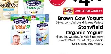 Brown Cow Yogurt / Stonyfield Organic Yogurt