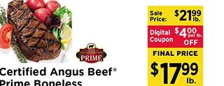 Certified Angus Beef Prime Boneless NY Strip Steak