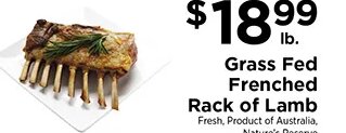 Grass Fed Frenched Rack of Lamb