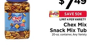 Chex Mix Snack Mix Tub