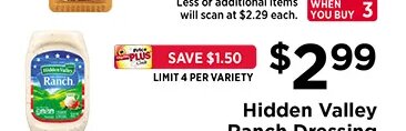 Hidden Valley Ranch Dressing at ShopRite
