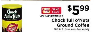 Chock full o'Nuts Ground Coffee at ShopRite