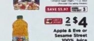 Apple & Eve or Sesame Street 100% Juice