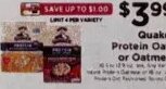 Quaker Protein Oats or Oatmeal