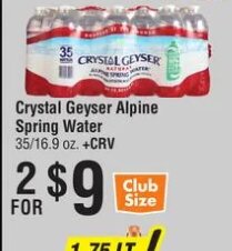 Crystal Geyser Alpine Spring Water
