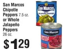 San Marcos Chipotle or Jalapeno Peppers