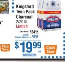 Kingsford Twin Pack Charcoal