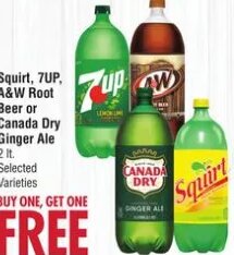 Squirt, 7UP, A&W Root Beer or Canada Dry Ginger Ale