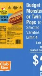 Budget Saver Monster or Twin Pops
