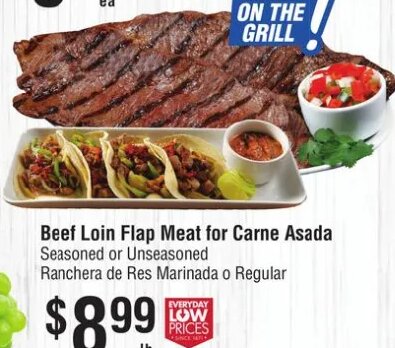 Beef Loin Flap Meat for Carne Asada