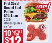 First Street Ground Beef Patties 80% Lean at Smart & Final