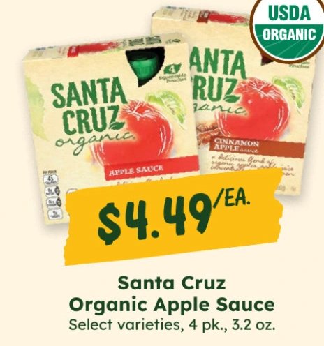 Santa Cruz Organic Apple Sauce