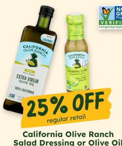 California Olive Ranch Salad Dressing or Olive Oil