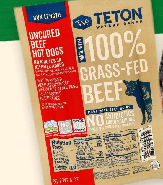 Teton Waters Ranch Uncured Beef Hot Dogs