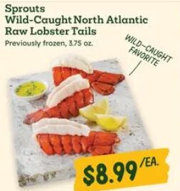 Sprouts Wild-Caught North Atlantic Raw Lobster Tails