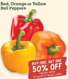 Red, Orange or Yellow Bell Peppers